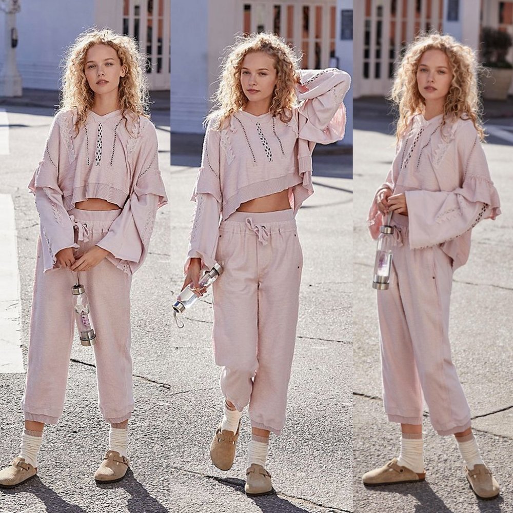 NEW Free People Heartbeat Ruffle Lace Hoodie $148 - Picture 8 of 9